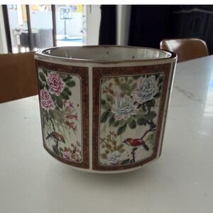 Andrea by Sadek Vintage Japanese Floral Bird Ceramic teacup or planter